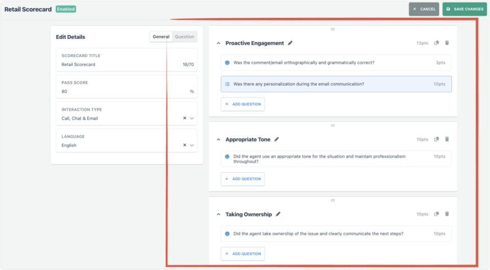 Customise your Agent QA process with our new Scorecard Builder